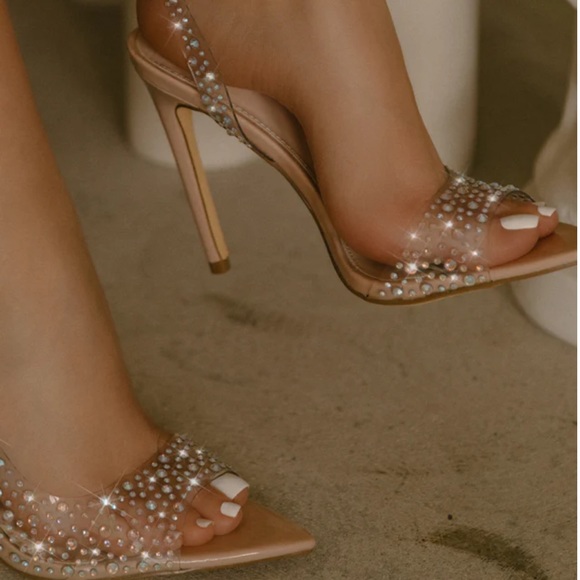 MISS LOLA - ANALEZI - NUDE
EMBELLISHED PEEP TOE HEELS - Picture 8 of 13